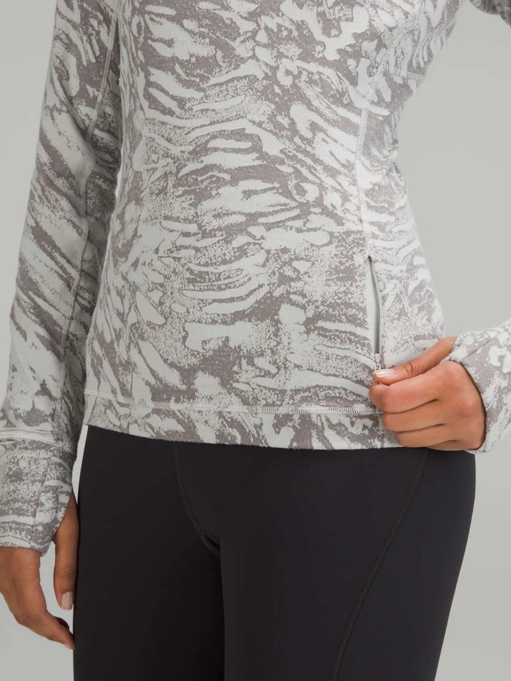 Lululemon Its Rulu Run Long Sleeve Shirt Liquidize Camo Duo Jacquard Vapor Grey